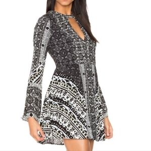 Free People Tegan Border Print Mini Dress